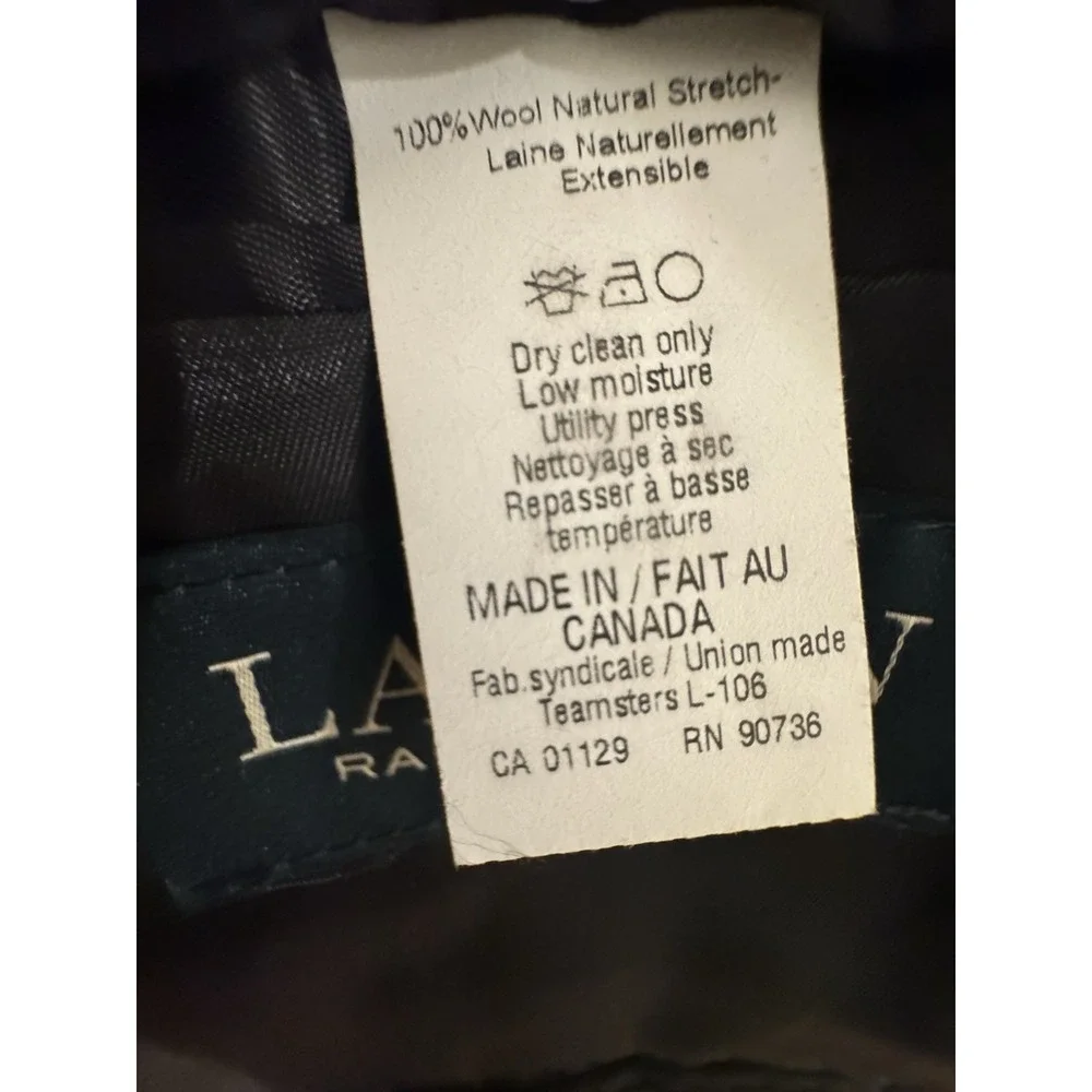 Lauren‎ Ralph Lauren Men's 100% Wool Blazer 50L Black Made in Canada
